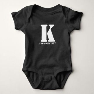 Body Monogramme Personnalisé Noir Texte Moderne Personn