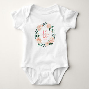 Body Monogramme personnalisé par bébé floral de