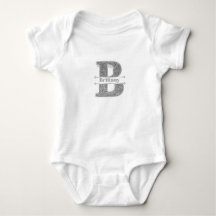 Monogramme personnalisé Silver Initial B Votre nom