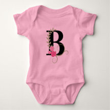 Monogramme rose/noir Floral Tutu Bodysuit