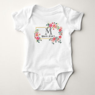Body monogrammed femme nom personnalisé bébé fille
