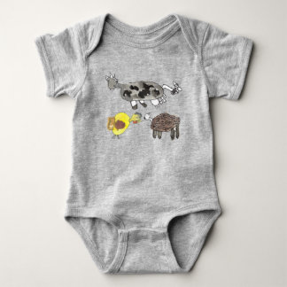 Body Moo, cluck, baa. Joli design animal pour les enfan