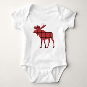 Body Moose Red Plaid Tartan Motif Noël