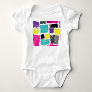 Body Motif Abstrait rétro-Carré Neon