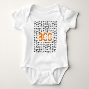 Body Motif de crâne Éffrayant Orange Boo Halloween