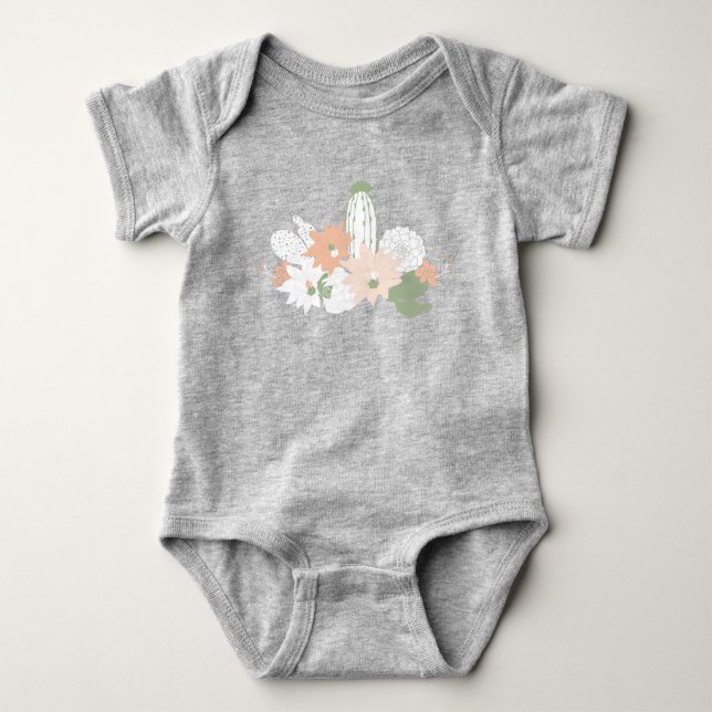 Body Motifs Floraux Verts et Péches de Cactus Cactées J (Devant)