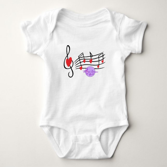 Body Musique et Coeurs bébé Creeper (Devant)