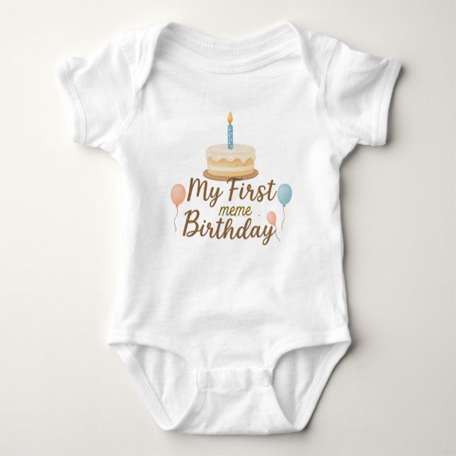 Body My First Birthday Custom Baby Bodysuit (Devant)