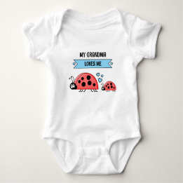 Body My Grandma loves me ladybugs blue