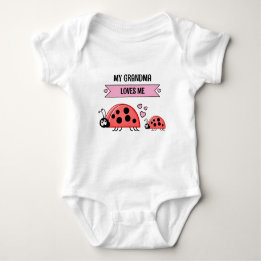 Body My Grandma loves me ladybugs pink