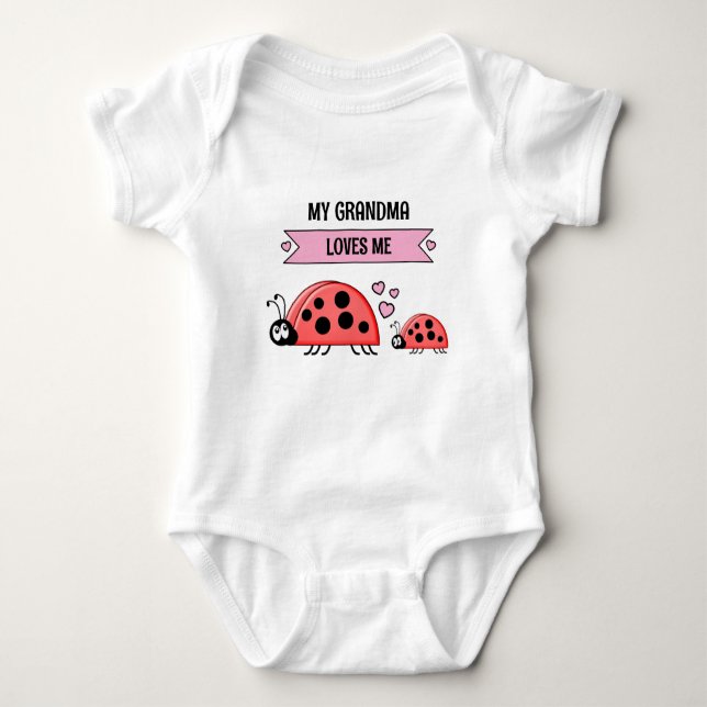 Body My Grandma loves me ladybugs pink (Devant)