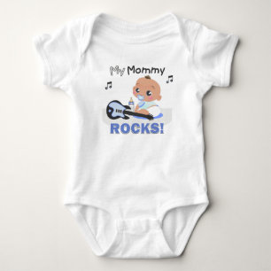 Body My Mommy Rocks Blue African Guitar Creeper