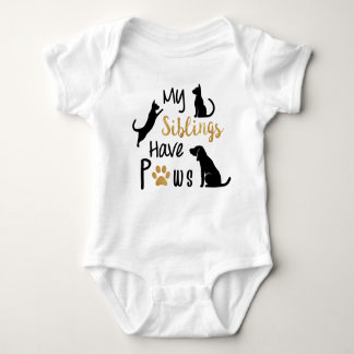 Body My siblings have paws baby bodysuit