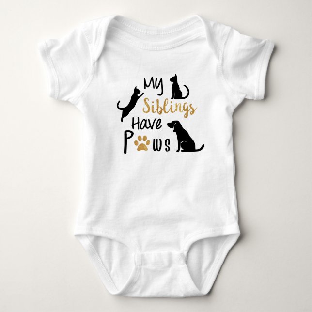 Body My siblings have paws baby bodysuit (Devant)