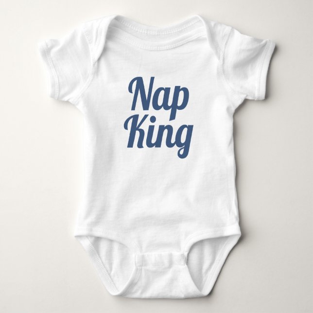 Body Nap King Boy Blue Slogan | Bodysuit bébé (Devant)