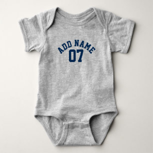 Body Navy Blue & Grey Sports Jersey Nom personnalisé Nu