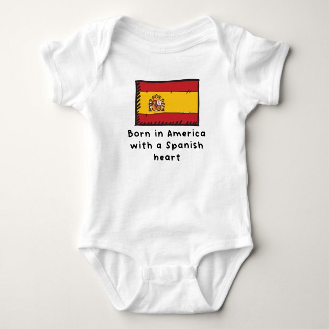 Body Né En Amérique Avec Un Coeur Espagnol Cute Espagne (Devant)