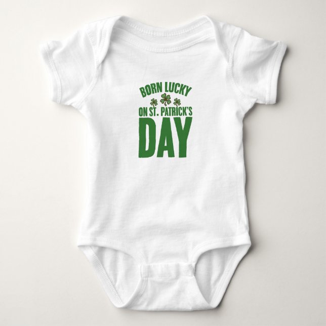 Body Né Lucky sur St Patrick's Day Irlandais Anniversai (Devant)