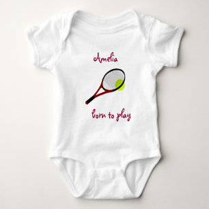 Body Né pour jouer, Tennis Ball et Racquet, Personnalis