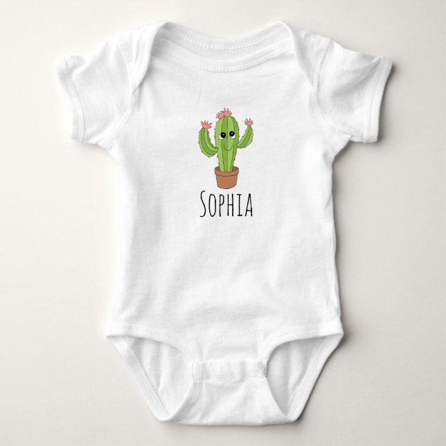 Body Neutral Cute Kawaii Cactus Plante et nom (Devant)