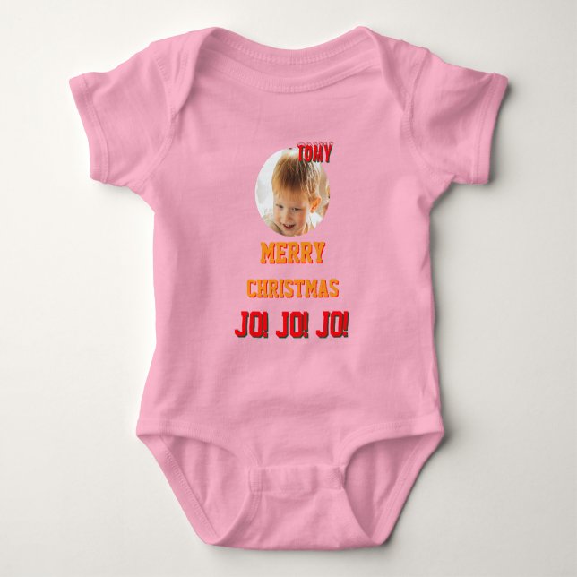 Body Noël personnalisé Baby Jersey couleur de la combin (Devant)