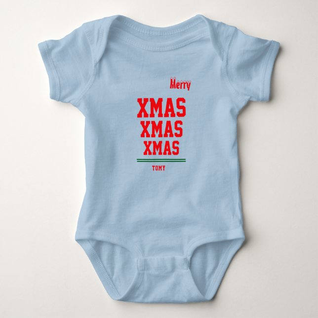Body Noël personnalisé Baby Jersey couleur de la combin (Devant)