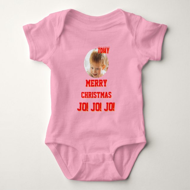 Body Noël personnalisé Baby Jersey couleur de la combin (Devant)