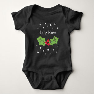 Body Noël personnalisé Holly & Berries
