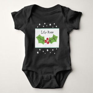 Body Noël personnalisé Holly & Berries