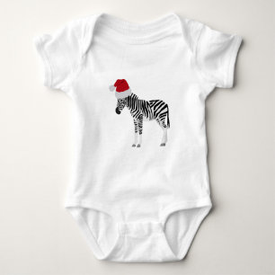 Body Noël Zebra Funny Animal avec Santa Hat
