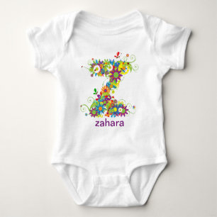 Body Nom alphabétique floral Baby Tee (Monogramme Z)