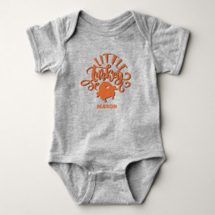 Body Nom Baby personnalisé Orange Little Turkey Thanksg
