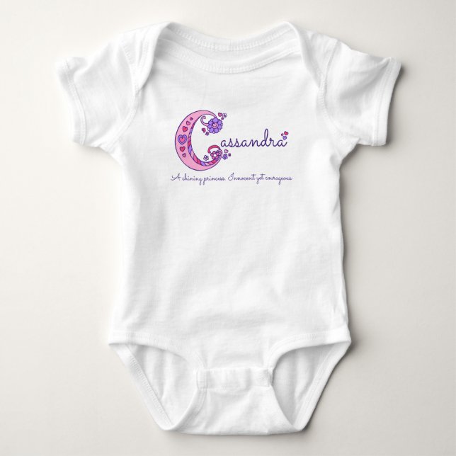 Body Nom Cassandra signifiant lettre C monogramme (Devant)