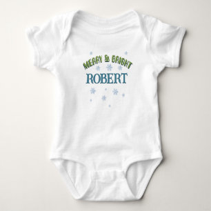 Body Nom de bébé personnalisé Merry and Bright garçon N