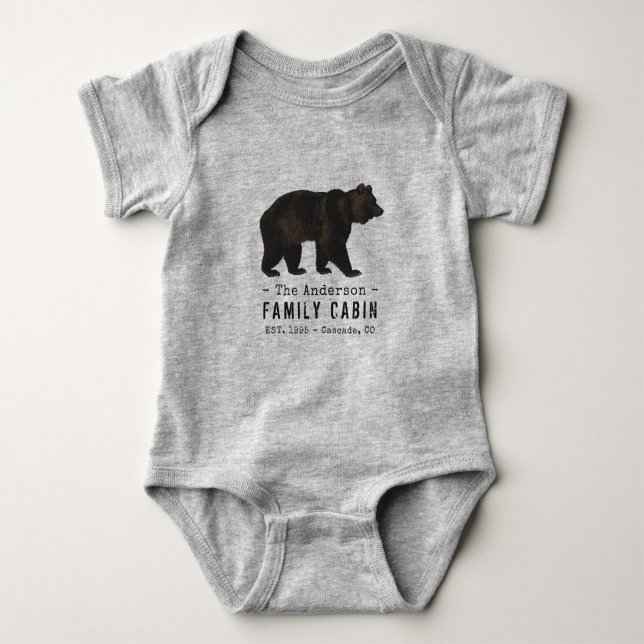 Body Nom de famille Cabine Rustique Brown Ours noir (Devant)