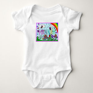 Body Nom de la fille Hannah Whimsical Flowers, Arc-en-c