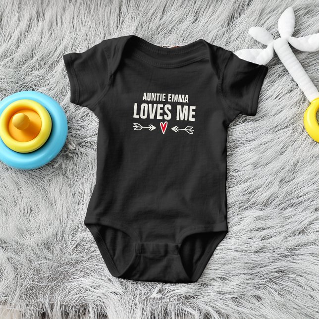 Body Nom de la tante m'aime (Auntie Name Loves Me Baby Bodysuit)