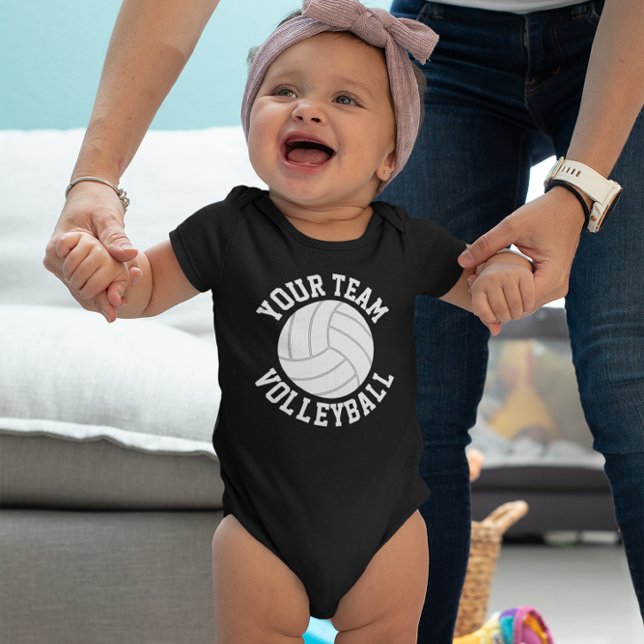 Body Nom de l'équipe de bébé de volley-ball, nom du jou (Volleyball baby onesie bodysuit with custom team name, player name and jersey number)