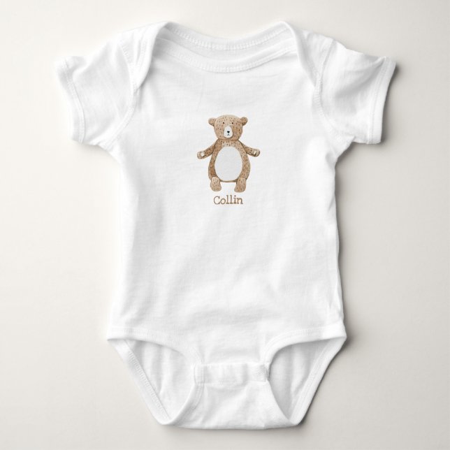 Body Nom de l'ours mignon Personnalisé Baby Boy (Devant)