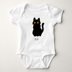 Body Nom de monogramme de chat noir adorable