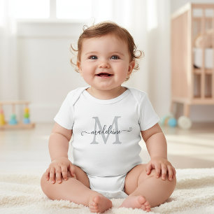 Body Nom de monogramme de script personnalisé gris arge