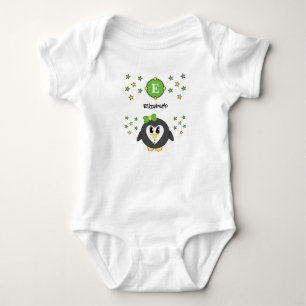 Body Nom de pingouin mignon étoiles jaune vert