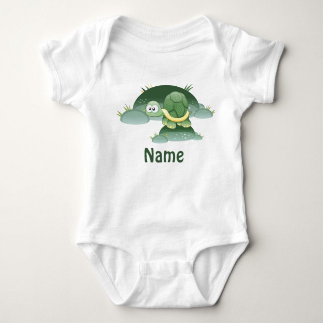 Body Nom du bébé Cute Turtle Cute Custom Infant Creeper (Devant)