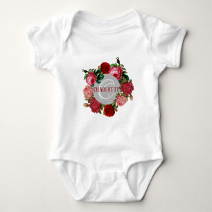 Body Nom du monogramme du modèle floral personnalisé