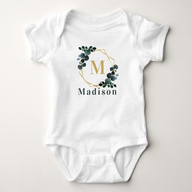 Body Nom floral personnalisé bébé fille (Devant)