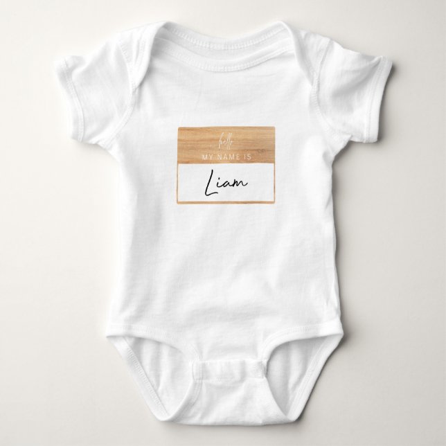 Body Nom Liam Reveal Baby Bonjour Mon nom est Étiquette (Devant)