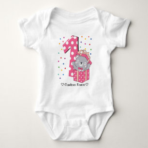 Body Nom personnalisé adorable portant 1er anniversaire