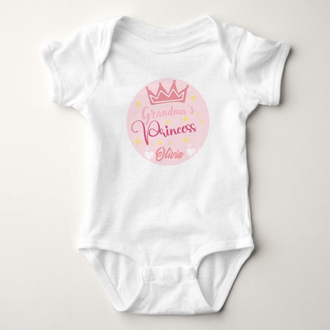 Body Nom personnalisé Baby Bodysuit/princesse de grand- (Devant)