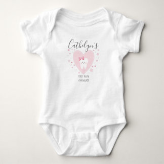 Body Nom personnalisé Baby Girl First Tooth Outfit