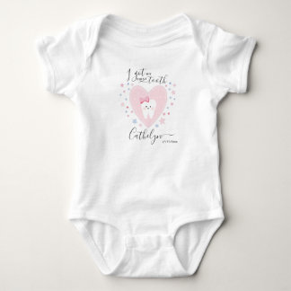 Body Nom personnalisé Baby Girl First Tooth Outfit